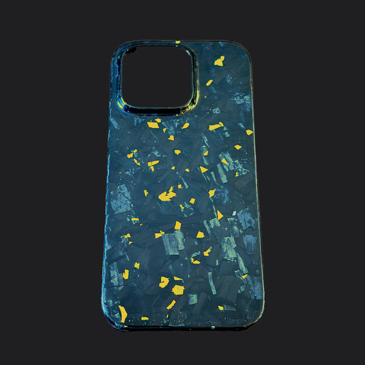 iPhone 100% Carbon Fiber Forged Case V3 - Gold Sparkles