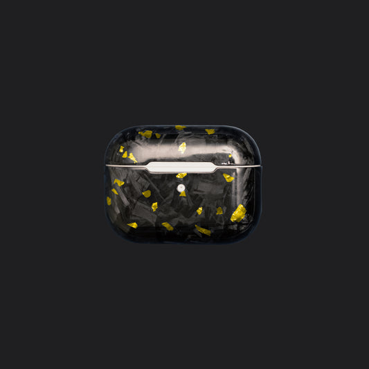 AirPods 100% Forged Carbon Fiber Case - Gold Sparkles