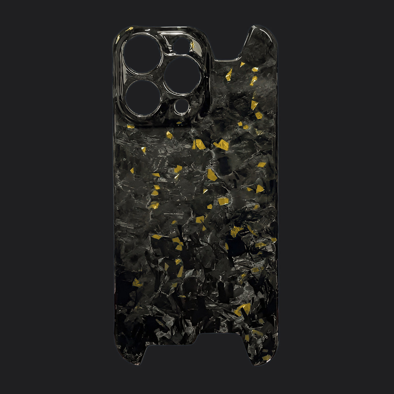 iPhone 100% Carbon Fiber Forged Case V2 - Gold Sparkles