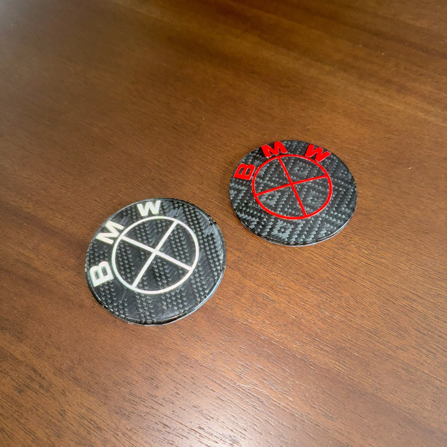 Carbon Fiber BMW Emblem - Set of 2