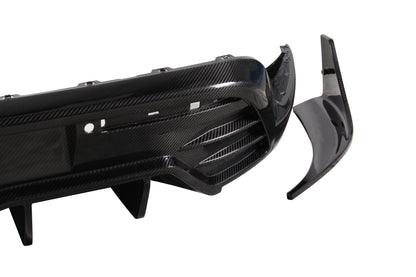 Dry Carbon Fiber Porsche Taycan Rear Diffuser (Paktechz Design)