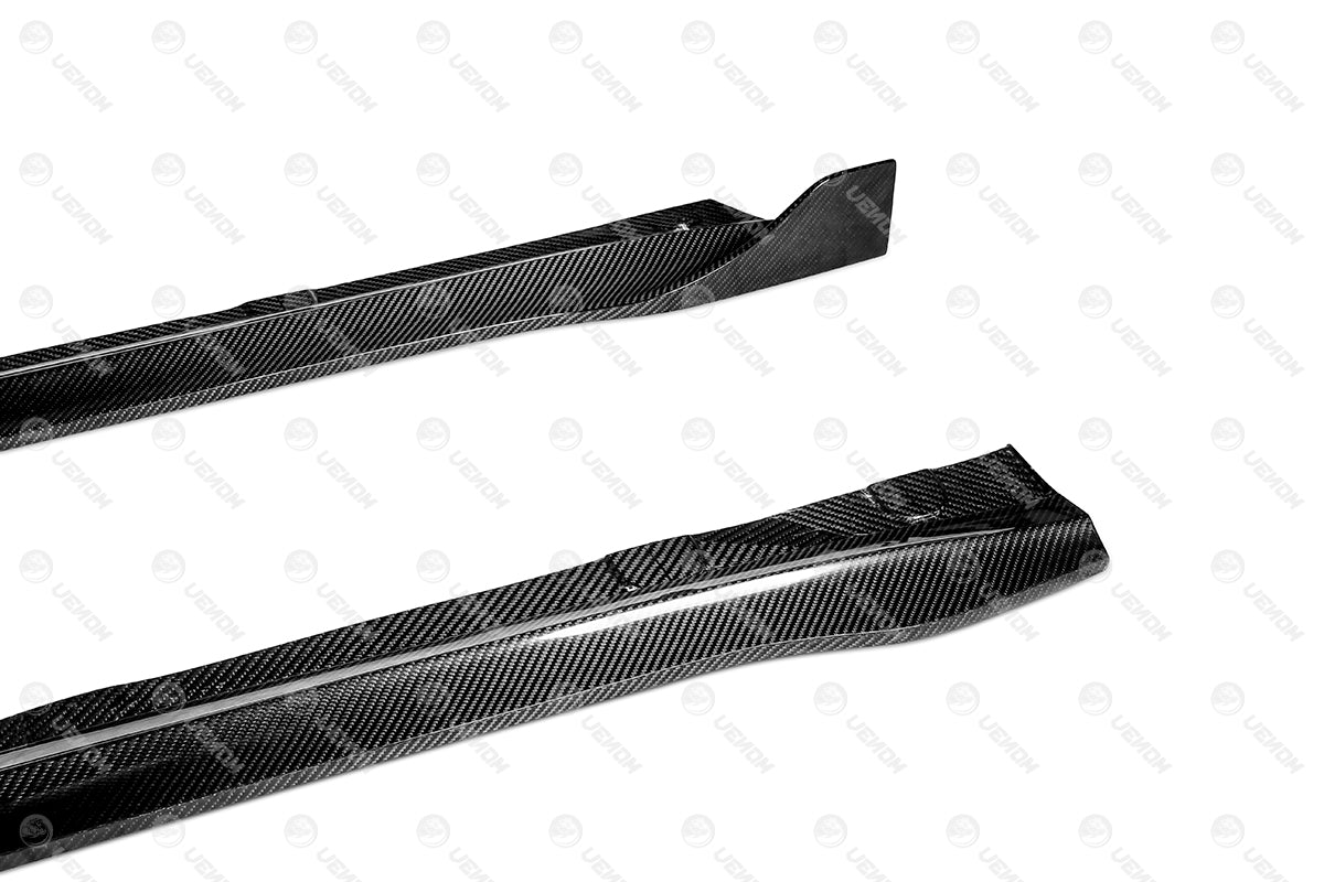 Dry Carbon Fiber Tesla Model 3 Side Skirts (Good Mix)