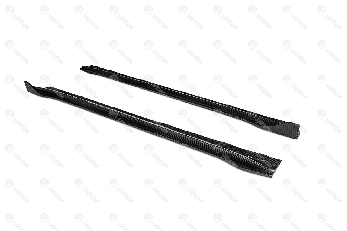 Dry Carbon Fiber Tesla Model 3 Side Skirts (Good Mix)