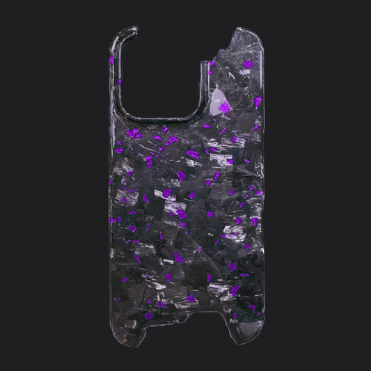 iPhone 100% Carbon Fiber Forged Case V1 - Purple Sparkles
