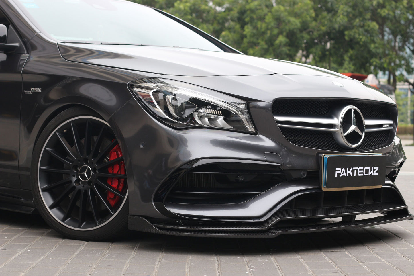 Carbon Fiber Mercedes CLA-Class (W117) Front Lip (Paktechz Design)
