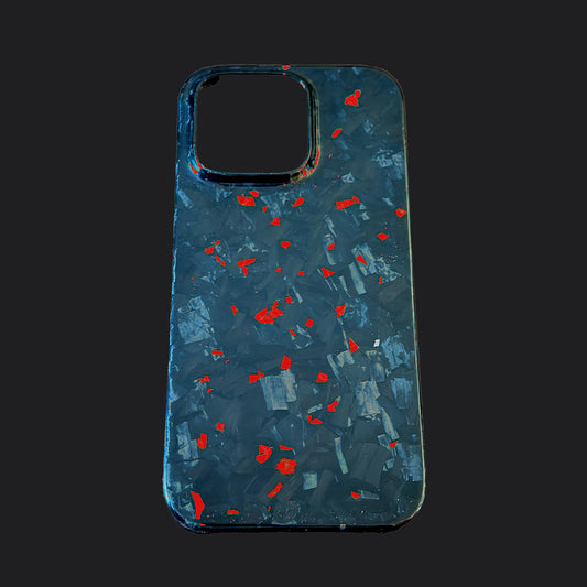 iPhone 100% Carbon Fiber Forged Case V3 - Red Sparkles