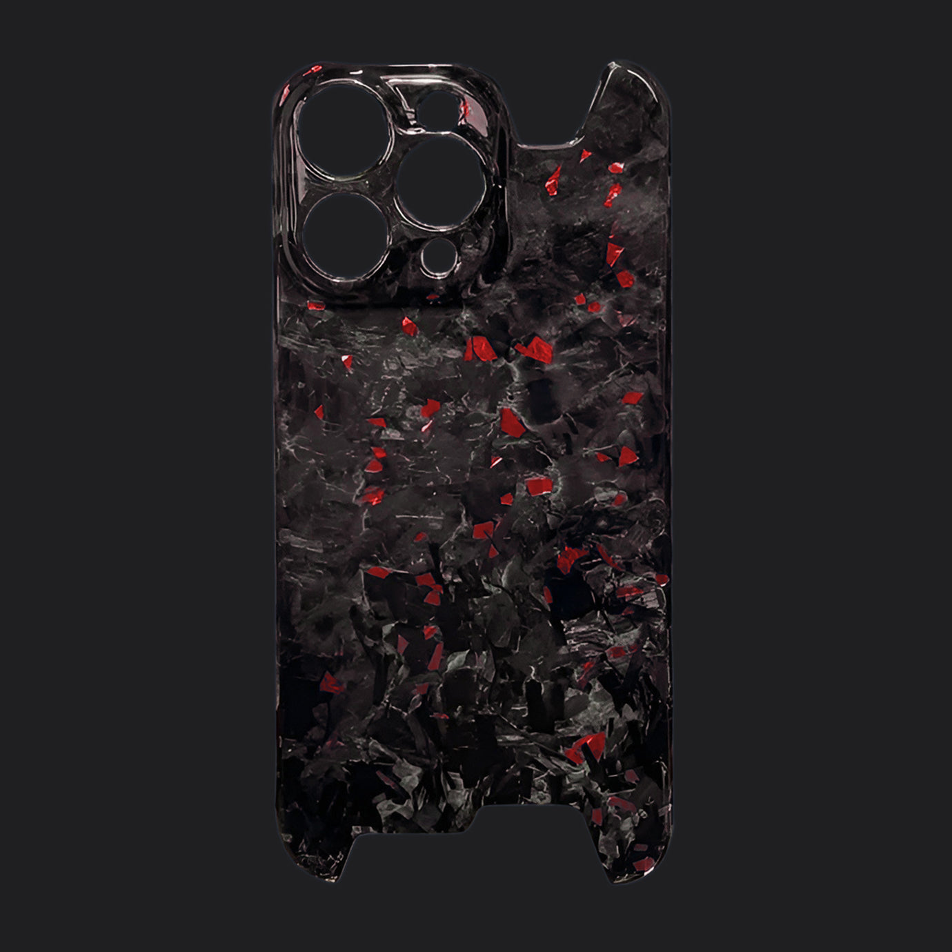iPhone 100% Carbon Fiber Forged Case V2 - Red Sparkles