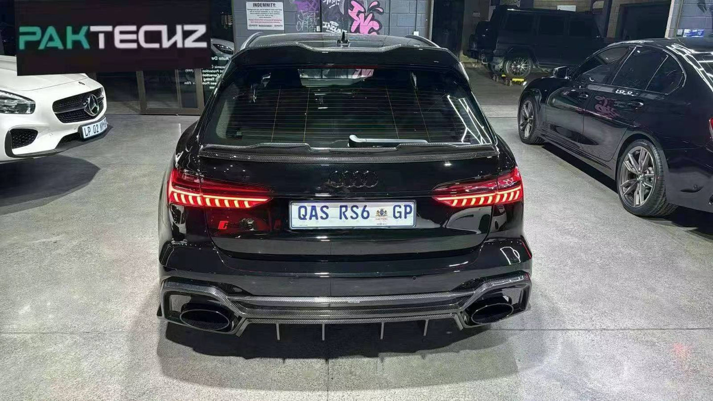 Dry Carbon Fiber Audi RS6 (C8) Rear Spoiler (Paktechz Design)