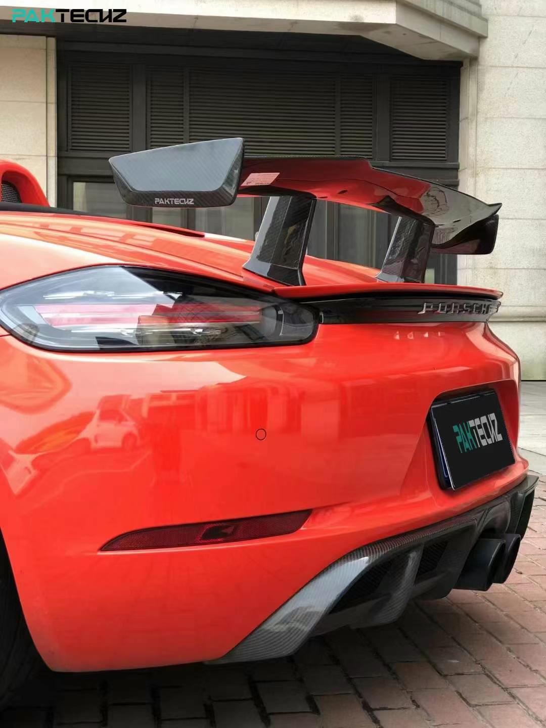 Dry Carbon Fiber Porsche 718 (982) Rear Wing (Paktechz Design)