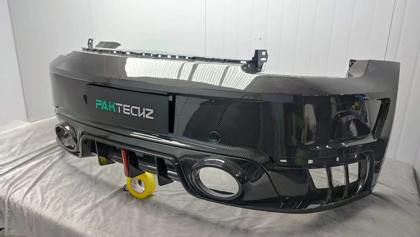 Dry Carbon Fiber Porsche Turbo S (992) Rear Diffuser + Bumper (Paktechz Design)
