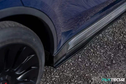 Dry Carbon Fiber Tesla Model Y Side Skirts (Paktechz Design)