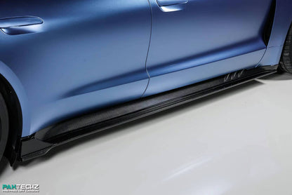 Dry Carbon Fiber Porsche Taycan Side Skirts (Paktechz Design)