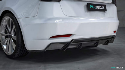 Dry Carbon Fiber Tesla Model 3 Rear Diffuser (Paktechz Design)
