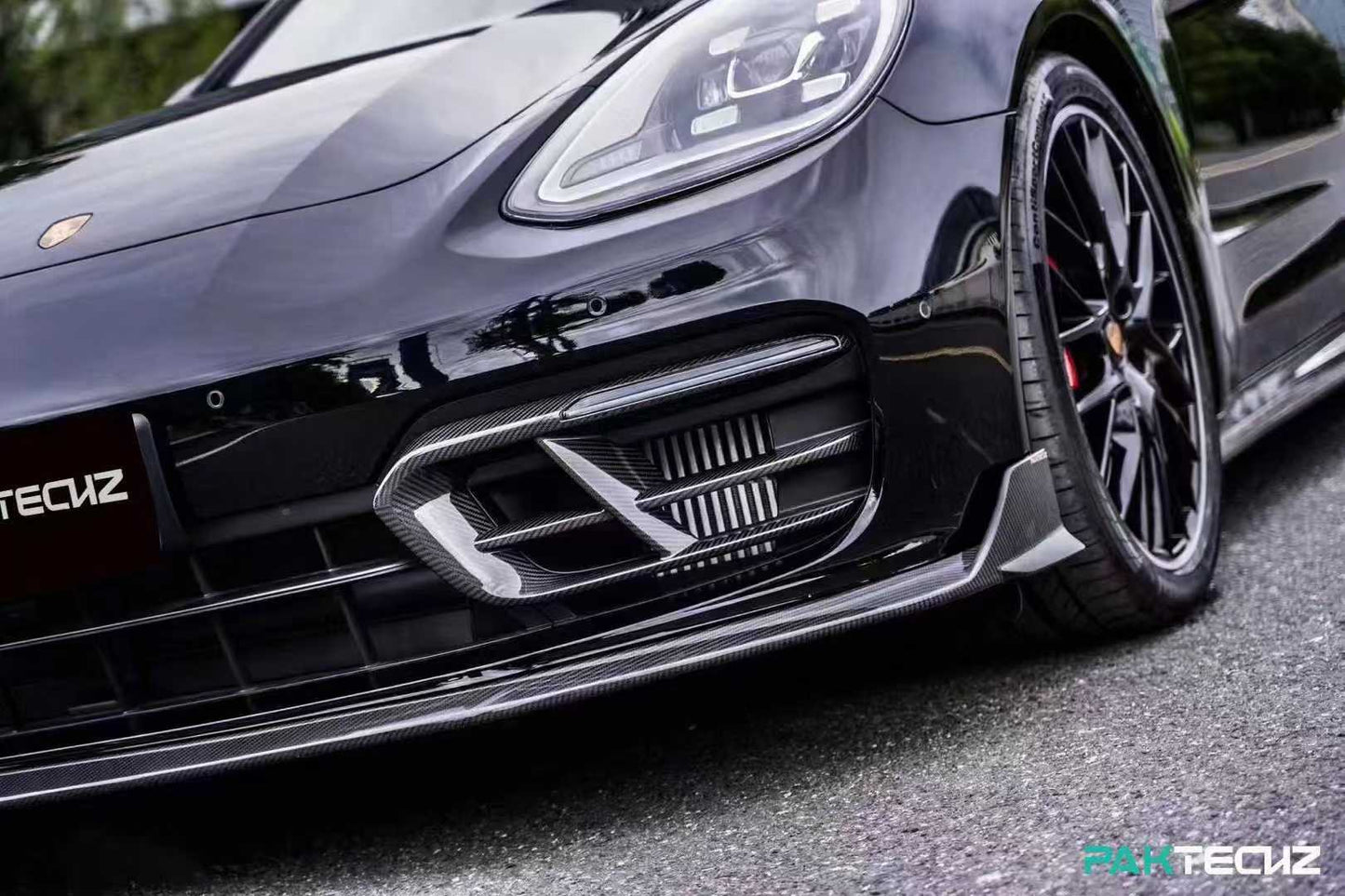 Dry Carbon Fiber Porsche Panamera (971) Front Air Intake Trim (Paktechz Design)
